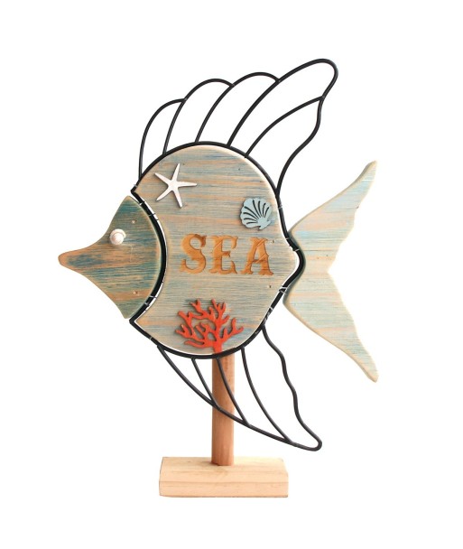 Signes Grimalt By SIGRIS - Pez Marrón de Madera | Figura Marinera Aplique Pared Adornos Náuticos 35x6x27cm