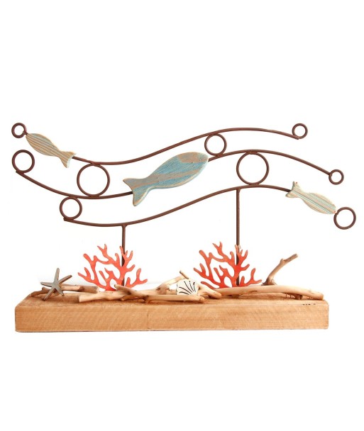 Signes Grimalt By SIGRIS - Adorno mar con peces Marrón de Madera | Figura Marinera Aplique Pared Adornos Náuticos
