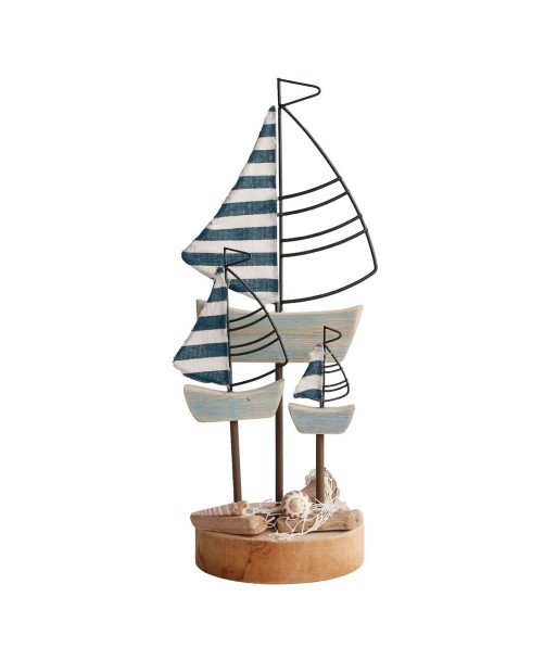 Signes Grimalt By SIGRIS - Figura velero Azul de Madera | Figura Marinera Velero Maqueta Velero 36x12x16cm