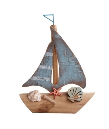 Signes Grimalt By SIGRIS - Barco velero Azul de Madera | Modelismo de Barcos Maqueta Velero Madera 29x7x23cm