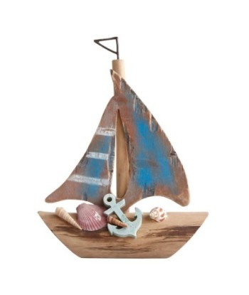 Signes Grimalt By SIGRIS - Barco velero Azul de Madera | Modelismo de Barcos Maqueta Velero Madera 28x7x23cm