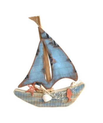 Signes Grimalt By SIGRIS - Barco velero Azul de Madera | Modelismo de Barcos Maqueta Velero Madera 28x4x22cm