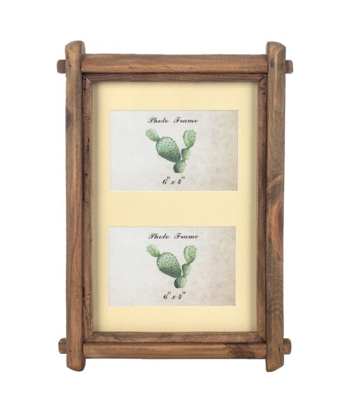 By SIGRIS Cuadro Pared 2 Marco Foto Marrón de Madera 36*4*25cm Cuadro