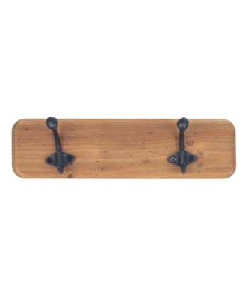 By SIGRIS Percha Pared 2 Pomos Marrón de Madera 16*12*35cm Perchero