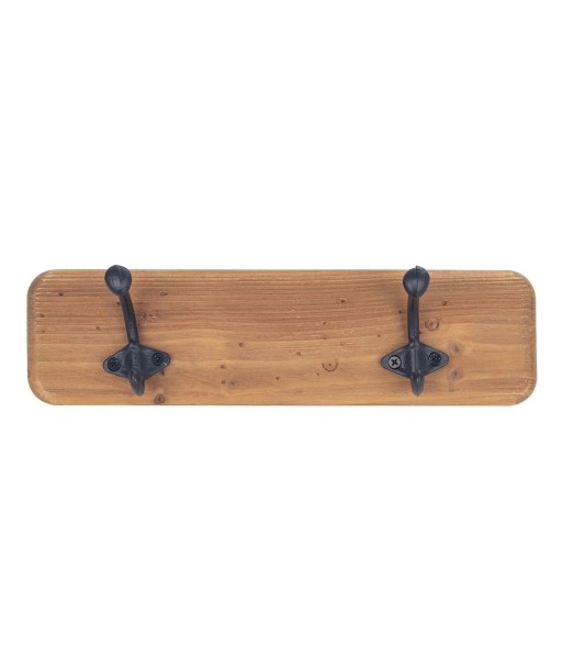 By SIGRIS Percha Pared 2 Pomos Marrón de Madera 16*12*35cm Perchero