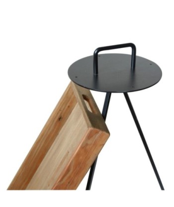 By SIGRIS Bandeja con Patas Marrón de Madera 58*35*45cm Bandeja