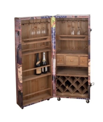 By SIGRIS Botellero Multicolor de Mdf Y Metal 120*53*49cm
