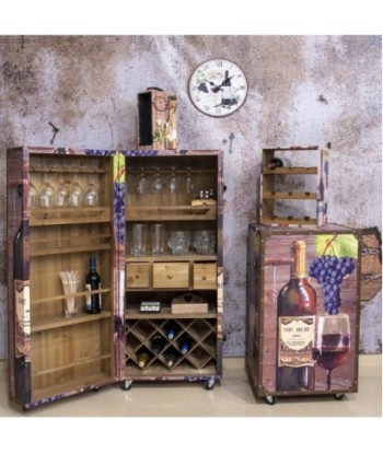By SIGRIS Botellero Multicolor de Mdf Y Metal 120*53*49cm