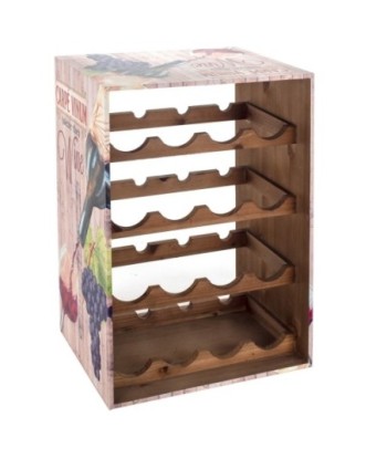 By SIGRIS Botellero Multicolor de Mdf Y Metal 56*30*40cm