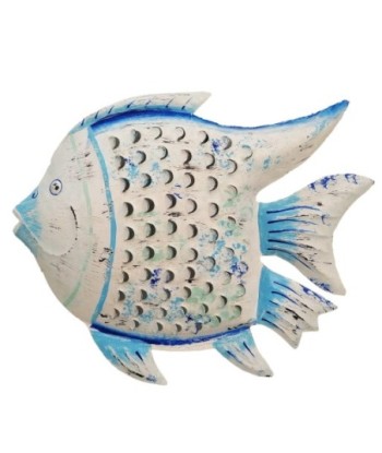 Adorno de Pared Pez de Hojalata, Decoración Original para Interiores, Estilo Náutico, 41 cm, Ideal para Salones
