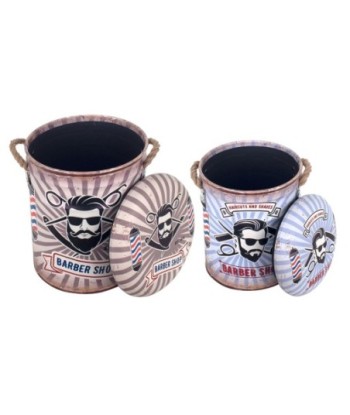 By SIGRIS Taburete Multicolor de Mdf Y Metal 39*30*30cm Set de 2 Unidades