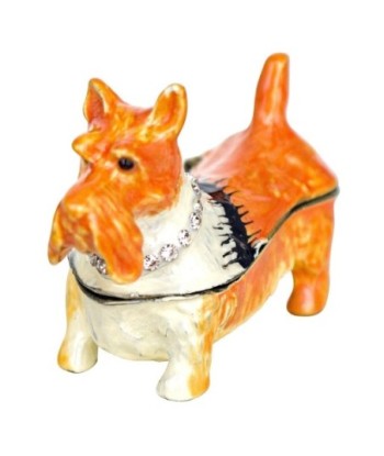By SIGRIS Cajita Perro Naranja de Metal 5X3X7cm Caja Caja Bonita Cajita Madera Regalo