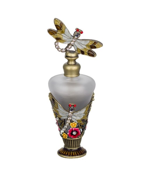 By SIGRIS Botella Perfume Dorado de Metal 14X5X6cm Aceite Esencia