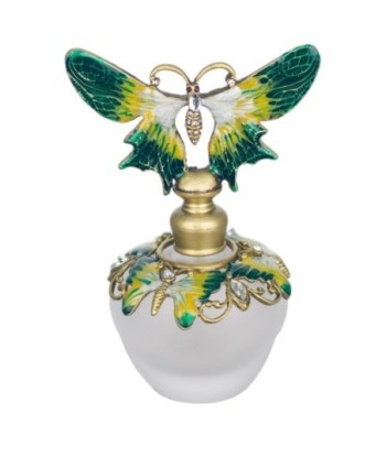 By SIGRIS Botella Perfume Verde de Metal 10X5X7cm Aceite Esencia