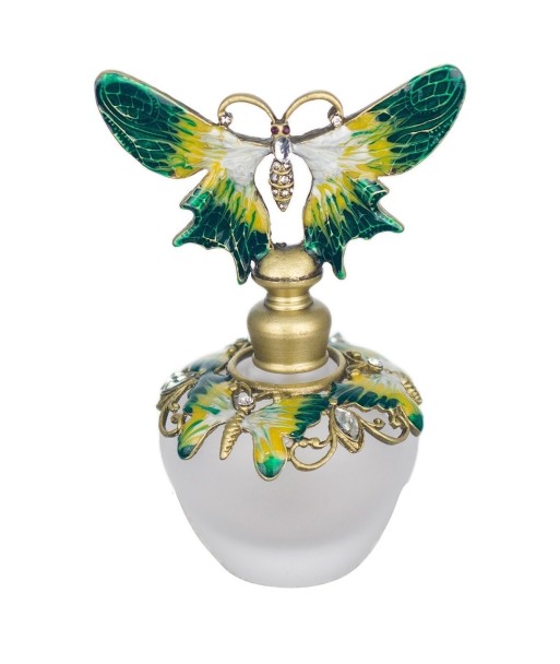 By SIGRIS Botella Perfume Verde de Metal 10X5X7cm Aceite Esencia