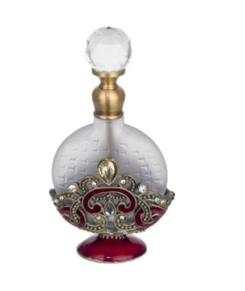 By SIGRIS Botella Perfume Dorado de Metal 9X3X5cm Aceite Esencia