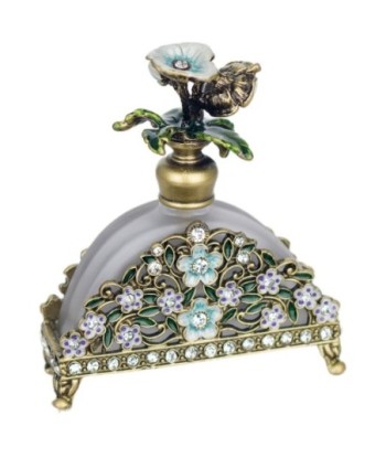 By SIGRIS Botella Perfume Gris de Metal 10X3X9cm Aceite Esencia