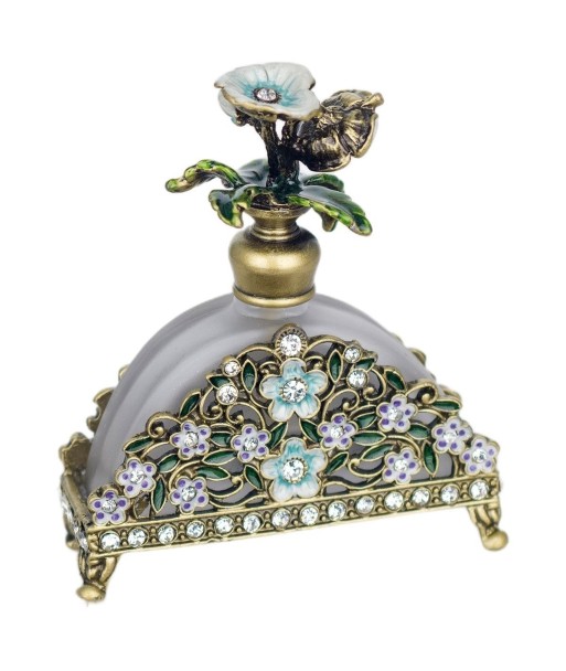 By SIGRIS Botella Perfume Gris de Metal 10X3X9cm Aceite Esencia