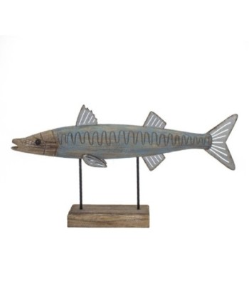 Signes Grimalt By SIGRIS - Adorno Pez Gris de Madera | Figura Marinera Aplique Pared Adornos Náuticos 18x5x33cm