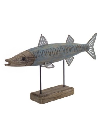 Signes Grimalt By SIGRIS - Adorno Pez Gris de Madera | Figura Marinera Aplique Pared Adornos Náuticos 18x5x33cm