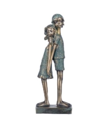 By SIGRIS Figura Pareja de Pie Dorado de Resina 39X8X15cm Figura de Persona Decoración Hogar Figuras De Resina