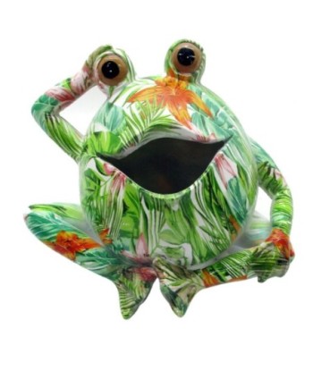 By SIGRIS Figura Rana Verde de Resina 13X13X16cm Figura de Animal Decoración Hogar Figuras Decoracion