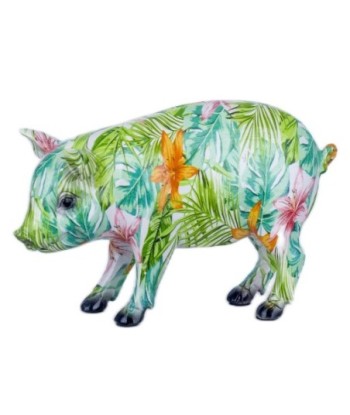 By SIGRIS Figura Cerdo Verde de Resina 15X8X24cm Figura de Animal Decoración Hogar Figuras Decoracion