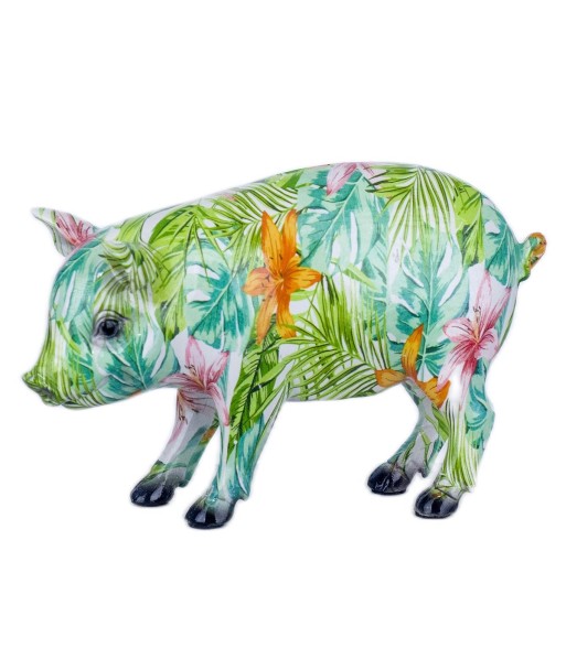 By SIGRIS Figura Cerdo Verde de Resina 15X8X24cm Figura de Animal Decoración Hogar Figuras Decoracion
