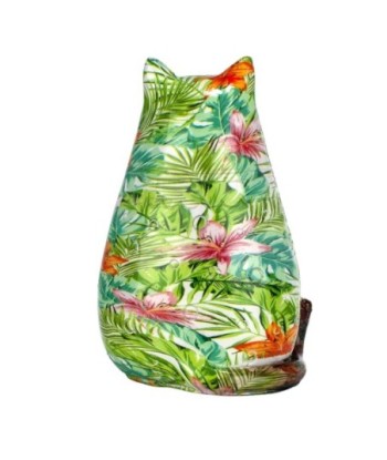 By SIGRIS Figura Gato VERDE de Resina 21*12*14cm Figura de Gato