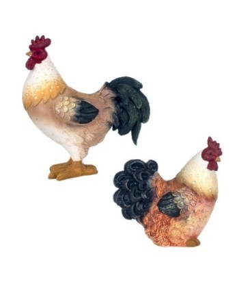By SIGRIS Figura Gallinas 2 Unidades MULTICOLOR de Resina 15*7*14cm Figura de Animal