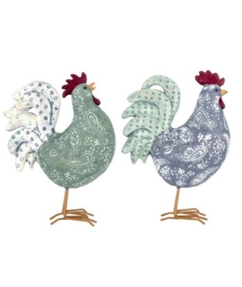 By SIGRIS Figura Gallinas 2 Unidades GRIS de Resina 23*8*17cm Figura de Animal