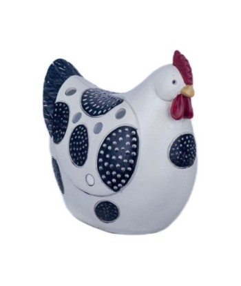 By SIGRIS Figura Gallina Blanco de Resina 17X10X18cm Figura de Animal Decoración Hogar Figuras Decoracion