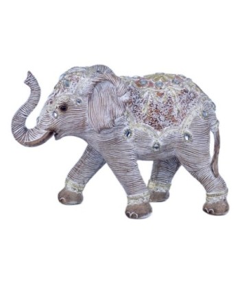 By SIGRIS Figura Elefante Gris de Resina 18X10X27cm Figura de Elefante Decoración Hogar Figuras De Resina Para