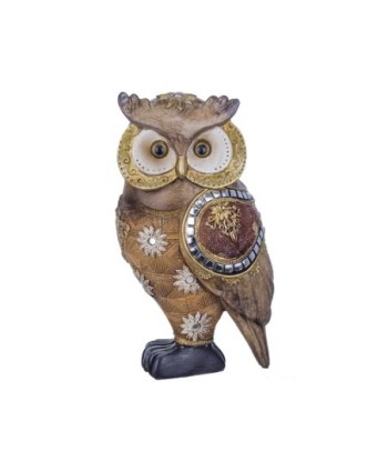 By SIGRIS Figura Búho Marrón de Resina 21X10X11cm Figura de Búho Decoración Hogar Figuras De Resina Para Jardin