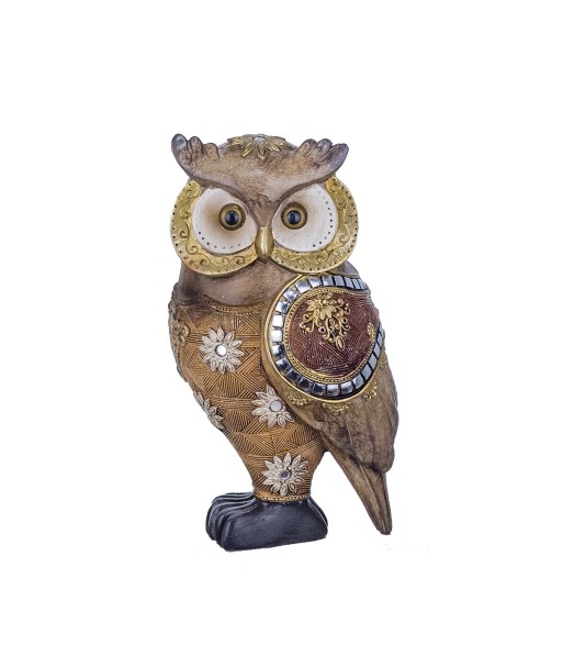 By SIGRIS Figura Búho Marrón de Resina 21X10X11cm Figura de Búho Decoración Hogar Figuras De Resina Para Jardin