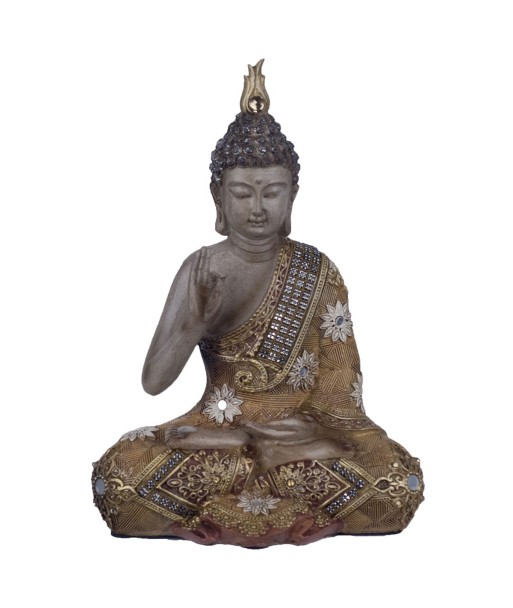 By SIGRIS Figura Buda Dorado de Resina 24X10X18cm Figura de Buda Decoración Hogar Figuras De Resina Para Jardin