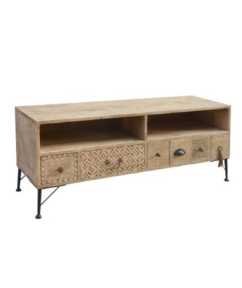 By SIGRIS Mueble TV Marrón de Madera de deriva 50*41*131cm
