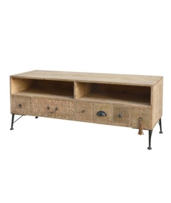 By SIGRIS Mueble TV Marrón de Madera de deriva 50*41*131cm