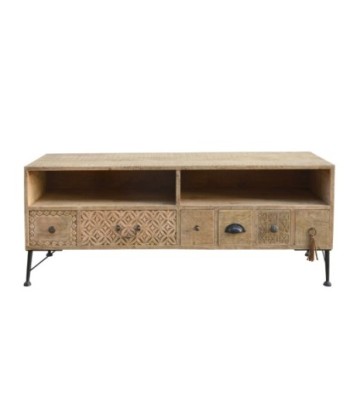 By SIGRIS Mueble TV Marrón de Madera de deriva 50*41*131cm