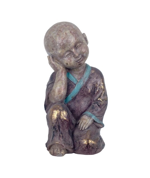 By SIGRIS Figura Buda Sentado Gris de Resina 17*32*33cm Figura de Buda