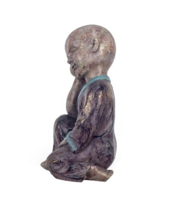 By SIGRIS Figura Buda Sentado Gris de Resina 17*32*33cm Figura de Buda