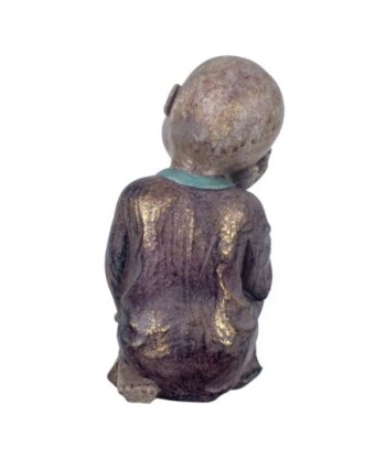 By SIGRIS Figura Buda Sentado Gris de Resina 17*32*33cm Figura de Buda