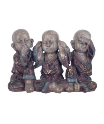 By SIGRIS Figura Budas 3 Unidades Gris de Resina 17*12*25cm Figura de Buda