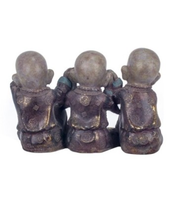 By SIGRIS Figura Budas 3 Unidades Gris de Resina 17*12*25cm Figura de Buda