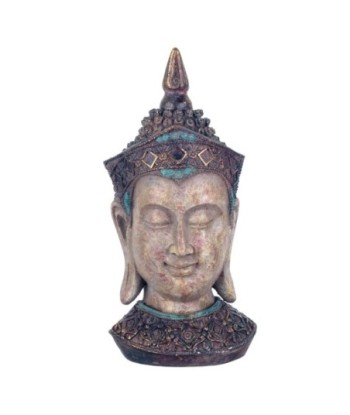 By SIGRIS Figura Cabeza Buda Gris de Resina 32*14*15cm Figura de Buda