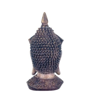 By SIGRIS Figura Cabeza Buda Gris de Resina 32*14*15cm Figura de Buda