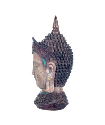 By SIGRIS Figura Cabeza Buda Gris de Resina 32*14*15cm Figura de Buda