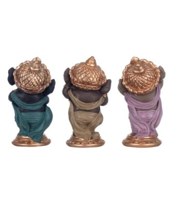 By SIGRIS Figura Ganesha 3 Unidades Multicolor de Resina 12*6*7cm Figura de Buda