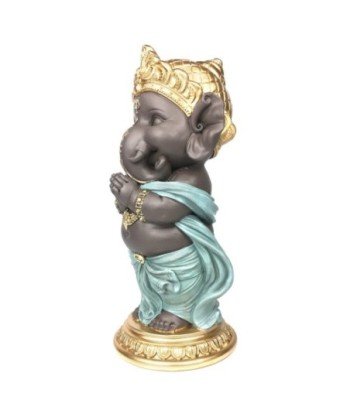 By SIGRIS Figura Ganesha Azul de Resina 29*13*14cm Figura de Buda