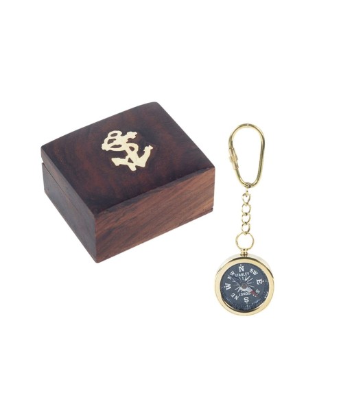 Decor and Go Llaveros Brújula Con Caja Decoración Náutico Colección Dorado DG58247